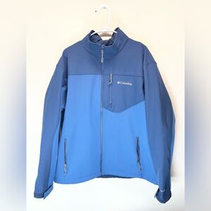 #B253 Columbia Men’s Ascender Softshell Jacket XL - Blue Omni-Wind Full Zip